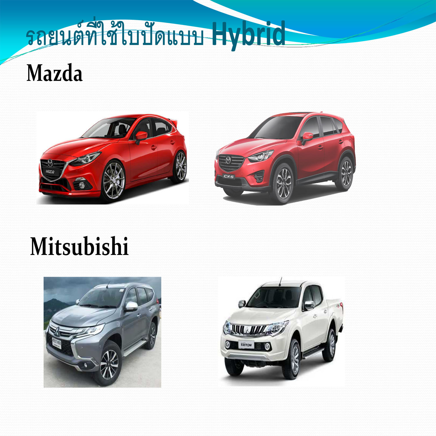 ใบปัดน้ำฝน ที่ใช้กับรถยนต์ mitsubishi pajero, triton, mazda3, mazda cx5